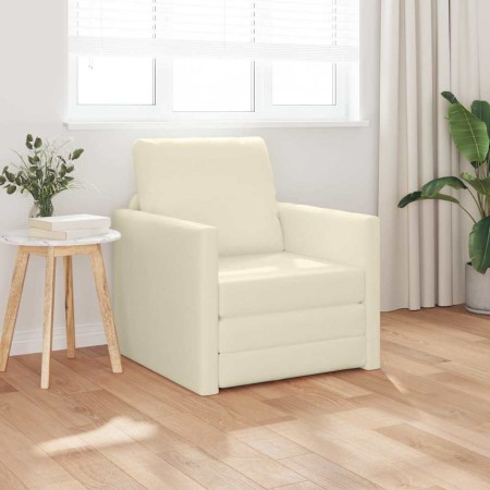 Sofá cama Crema 74 x 77 x 81 cm Cuero artificial en Sofás | Comprar online en Foru.es
