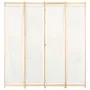 Biombo divisor de 4 paneles de tela color crema 160x170x4 cm de vidaXL, Divisores de ambientes - Ref: Foro24-248173, Precio: ...