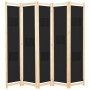 Biombo divisor de 5 paneles de tela negro 200x170x4 cm de vidaXL, Divisores de ambientes - Ref: Foro24-248185, Precio: 80,01 ...