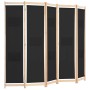 Biombo divisor de 5 paneles de tela negro 200x170x4 cm de vidaXL, Divisores de ambientes - Ref: Foro24-248185, Precio: 80,01 ...