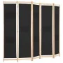 Biombo divisor de 5 paneles de tela negro 200x170x4 cm de vidaXL, Divisores de ambientes - Ref: Foro24-248185, Precio: 78,49 ...