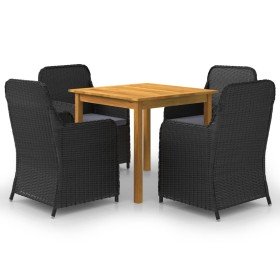 Juego de comedor para jardín 5 piezas negro en Conjuntos de jardín | Comprar online en Foru.es