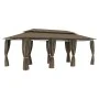 Cenador con cortinas gris taupe 180g/m² 600x298x270 cm de vidaXL, Carpas y cenadores - Ref: Foro24-312247, Precio: 396,53 €, ...