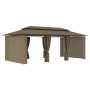 Cenador con cortinas gris taupe 180g/m² 600x298x270 cm de vidaXL, Carpas y cenadores - Ref: Foro24-312247, Precio: 423,35 €, ...