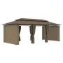 Cenador con cortinas gris taupe 180g/m² 600x298x270 cm de vidaXL, Carpas y cenadores - Ref: Foro24-312247, Precio: 396,53 €, ...