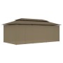 Cenador con cortinas gris taupe 180g/m² 600x298x270 cm de vidaXL, Carpas y cenadores - Ref: Foro24-312247, Precio: 423,35 €, ...