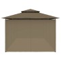 Cenador con cortinas gris taupe 180g/m² 600x298x270 cm de vidaXL, Carpas y cenadores - Ref: Foro24-312247, Precio: 423,35 €, ...