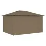 Marquesina de jardín con cortinas gris taupe 4x3 m 180 g/m² de vidaXL, Carpas y cenadores - Ref: Foro24-312232, Precio: 312,4...