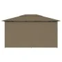 Marquesina de jardín con cortinas gris taupe 4x3 m 180 g/m² de vidaXL, Carpas y cenadores - Ref: Foro24-312232, Precio: 312,4...
