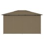 Marquesina de jardín con cortinas gris taupe 4x3 m 180 g/m² de vidaXL, Carpas y cenadores - Ref: Foro24-312232, Precio: 318,7...