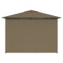 Marquesina de jardín con cortinas gris taupe 4x3 m 180 g/m² de vidaXL, Carpas y cenadores - Ref: Foro24-312232, Precio: 318,7...