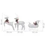 Trineo y renos decoración de Navidad de jardín 60 LED plateado de vidaXL, Luces de Navidad - Ref: Foro24-289978, Precio: 53,5...