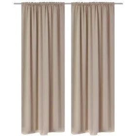 2 dunkle Vorhänge mit cremeweißen Verdunkelungskordeln, 135 x 245 cm von vidaXL, Vorhänge und Gardinen - Ref: Foro24-130374, ...