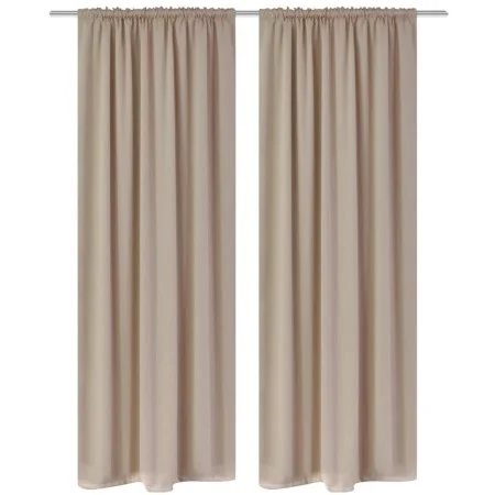 2 cortinas oscuras con jaretas blanco crema blackout 135 x 245 cm de vidaXL, Cortinas y visillos - Ref: Foro24-130374, Precio...