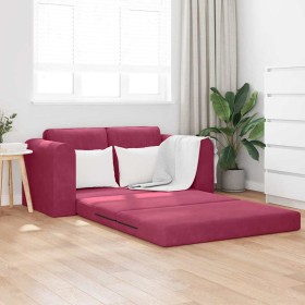 Sofá cama Rojo vino 148 x 71 x 83 cm Terciopelo en Sofás | Comprar online en Foru.es