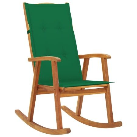 Silla mecedora con cojines madera maciza de acacia de vidaXL, Sillas de jardín - Ref: Foro24-3064184, Precio: 209,02 €, Descu...