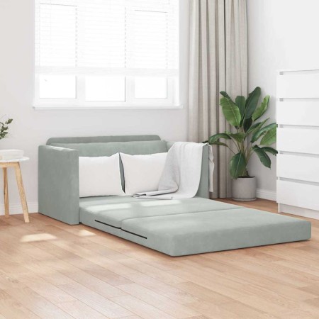 Sofá cama Gris Claro 124 x 204 x 61 cm Terciopelo en Sofás | Comprar online en Foru.es