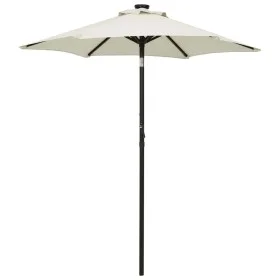 Sombrilla con luces LED aluminio color arena 200x211 cm de vidaXL, Sombrillas - Ref: Foro24-313557, Precio: 87,08 €, Descuent...