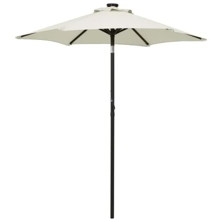 Sombrilla con luces LED aluminio color arena 200x211 cm de vidaXL, Sombrillas - Ref: Foro24-313557, Precio: 87,08 €, Descuent...