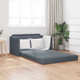 Sofá cama Gris oscuro 124 x 204 x 61 cm Terciopelo en Sofás | Comprar online en Foru.es