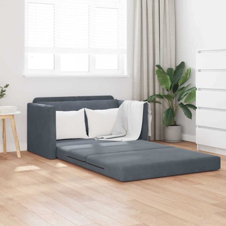 Sofá cama Gris oscuro 124 x 204 x 61 cm Terciopelo en Sofás | Comprar online en Foru.es