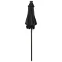 Sombrilla con luces LED aluminio negra 200x211 cm de vidaXL, Sombrillas - Ref: Foro24-313563, Precio: 77,22 €, Descuento: %