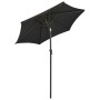 Sombrilla con luces LED aluminio negra 200x211 cm de vidaXL, Sombrillas - Ref: Foro24-313563, Precio: 78,92 €, Descuento: %