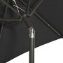 Sombrilla con luces LED aluminio negra 200x211 cm de vidaXL, Sombrillas - Ref: Foro24-313563, Precio: 78,92 €, Descuento: %