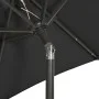 Sombrilla con luces LED aluminio negra 200x211 cm de vidaXL, Sombrillas - Ref: Foro24-313563, Precio: 77,22 €, Descuento: %