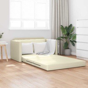 Sofá cama Crema 124 x 71 x 78 cm Cuero artificial en Sofás | Comprar online en Foru.es