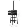 Outdoor charcoal pizza oven 2 refractory clay stones by vidaXL, Pizza making devices - Ref: Foro24-318145, Price: 213,04 €, D...