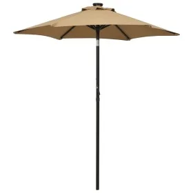 Sombrilla con luces LED aluminio gris taupe 200x211 cm de vidaXL, Sombrillas - Ref: Foro24-313560, Precio: 83,15 €, Descuento: %