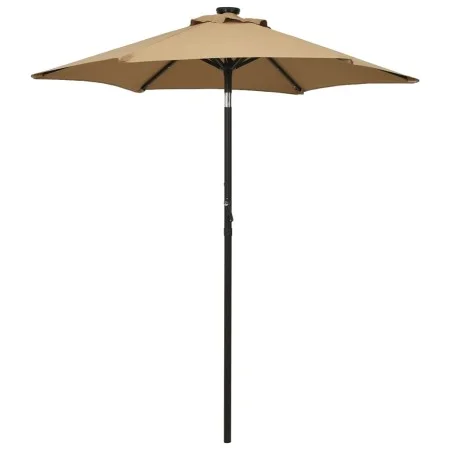 Sombrilla con luces LED aluminio gris taupe 200x211 cm de vidaXL, Sombrillas - Ref: Foro24-313560, Precio: 83,15 €, Descuento: %