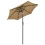 Sombrilla con luces LED aluminio gris taupe 200x211 cm de vidaXL, Sombrillas - Ref: Foro24-313560, Precio: 83,15 €, Descuento: %