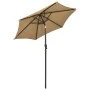 Sombrilla con luces LED aluminio gris taupe 200x211 cm de vidaXL, Sombrillas - Ref: Foro24-313560, Precio: 83,15 €, Descuento: %
