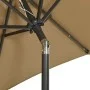 Sombrilla con luces LED aluminio gris taupe 200x211 cm de vidaXL, Sombrillas - Ref: Foro24-313560, Precio: 83,15 €, Descuento: %