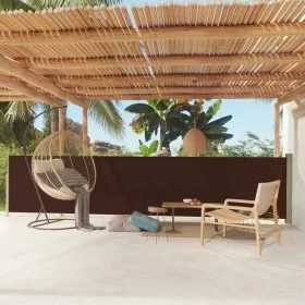 Toldo lateral retráctil de jardín marrón 117x600 cm de vidaXL, Sombrillas - Ref: Foro24-317951, Precio: 100,61 €, Descuento: %