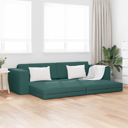 Sofá cama Verde oscuro 245 x 78 x 77 cm tela en Sofás | Comprar online en Foru.es