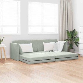 Sofá-cama de piso Gris Claro 213 x 70 x 77 cm Terciopelo en Sofás | Comprar online en Foru.es