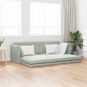 Sofá-cama de piso Gris Claro 213 x 70 x 77 cm Terciopelo en Sofás | Comprar online en Foru.es