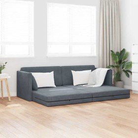Sofá-cama de piso Gris oscuro 213 x 70 x 77 cm Terciopelo en Sofás | Comprar online en Foru.es