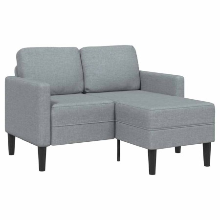 Sofá de 2 plazas con chaise longue en forma L gris claro 125cm en Sofás | Comprar online en Foru.es