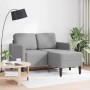 Sofá de 2 plazas con chaise longue en forma L gris claro 125cm en Sofás | Comprar online en Foru.es