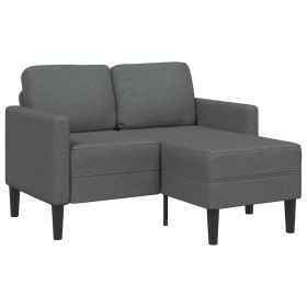 Sofá de 2 plazas con chaise longue en forma de L, color gris oscuro, 125 cm, tela, en Sofás | Comprar online en Foru.es