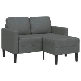 Sofá de 2 plazas con chaise longue en forma de L, color gris oscuro, 125 cm, tela, en Sofás | Comprar online en Foru.es