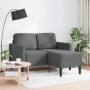 Sofá de 2 plazas con chaise longue en forma de L, color gris oscuro, 125 cm, tela, en Sofás | Comprar online en Foru.es