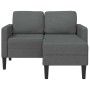 Sofá de 2 plazas con chaise longue en forma de L, color gris oscuro, 125 cm, tela, en Sofás | Comprar online en Foru.es