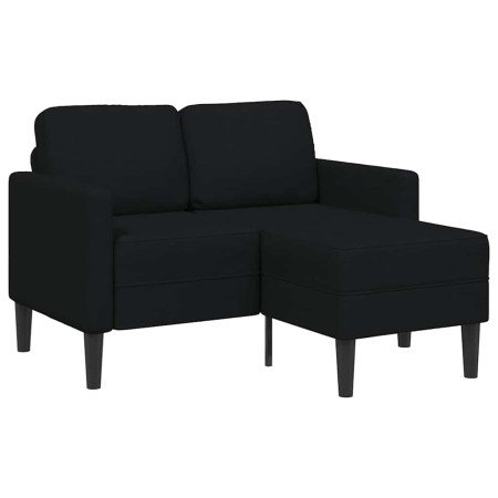 Sofá de 2 plazas con chaise longue en forma L negra 125cm en Sofás | Comprar online en Foru.es