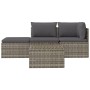 Set de muebles de jardín 4 pzas y cojines ratán sintético gris de vidaXL, Sofás de exterior - Ref: Foro24-318676, Precio: 365...