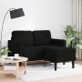 Sofá de 2 plazas con chaise longue en forma L negra 125cm en Sofás | Comprar online en Foru.es
